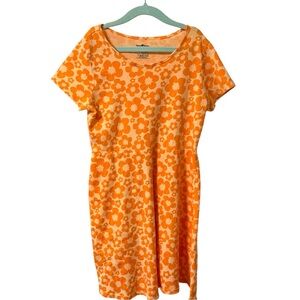 Bella & Birdie Girls Floral Print Dress Short Sleeve Sundress Orange L 12 14